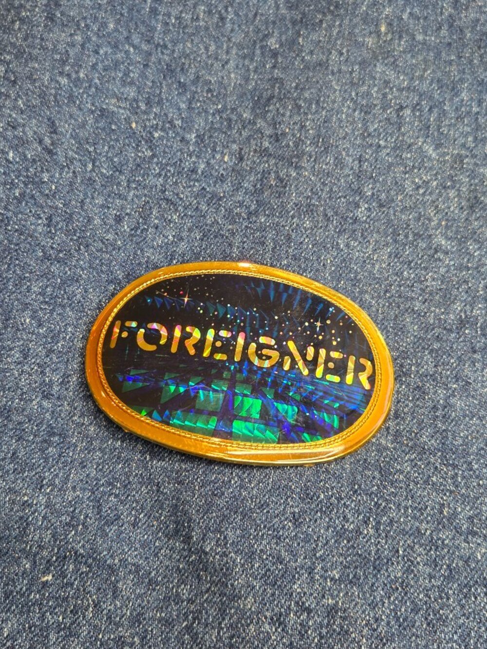 1978 Foreigner Rock Band Holographic Belt Buckle Pacifica MFG Concert Tour